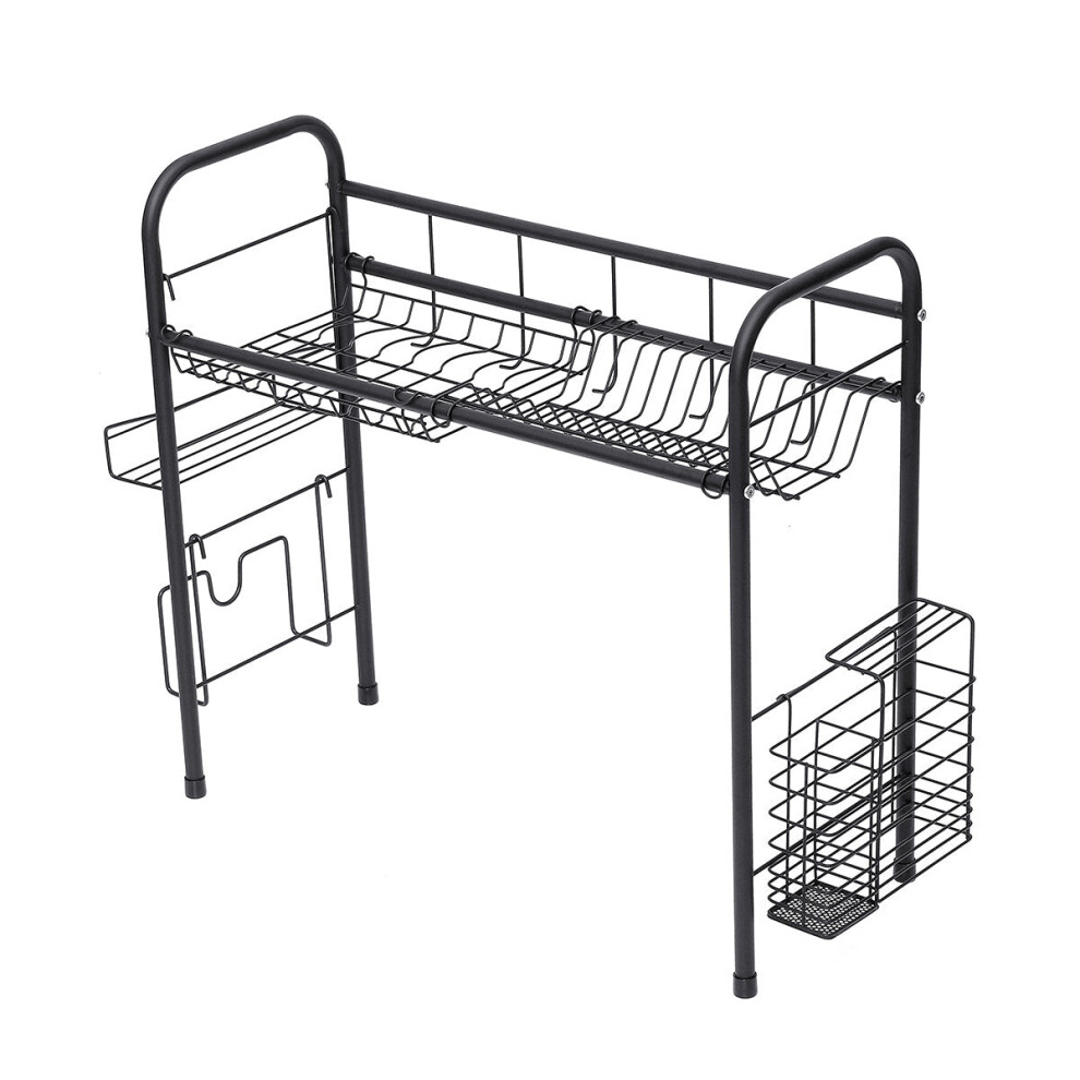 (70CM) 60/70/80cm Dish Drain Rack Kitchen Sink Dish Drying Shelf Tableware Cup Bowl Chopsticks Storage Tray Holder Organizer