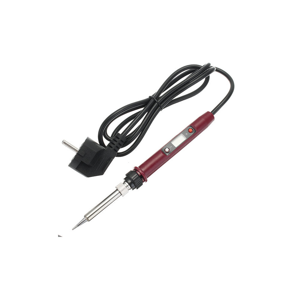 (Red, AU Plug) 80W LCD Digital Thermostat Adjustable Lead Free Electric Soldering Iron Mini Soldering Station