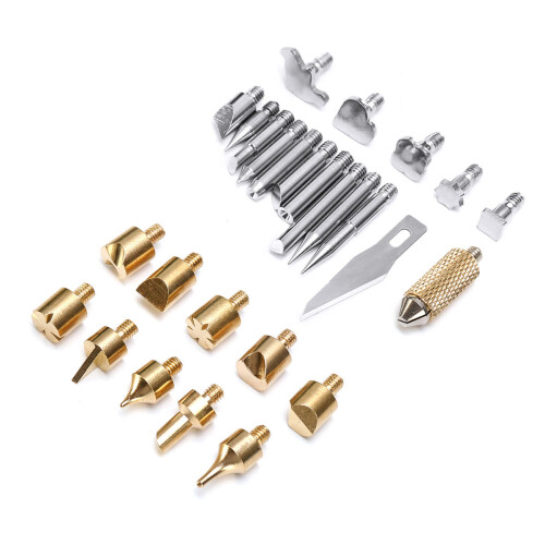 60PCS 60W Wood Burning Pen Set Tips Stencil Solder Iron Tools Pyrography Crafts Kit 2