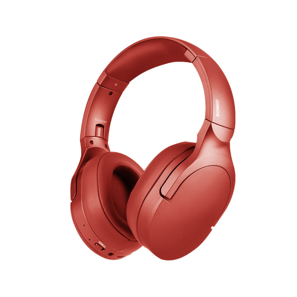 (Red) Usb Wi + Bluetooth 5.0 Gaming Hi-Fi Folding Headset Rechargeable Headphone With Microphones For For Ps4 Xbox Red 6112212799284