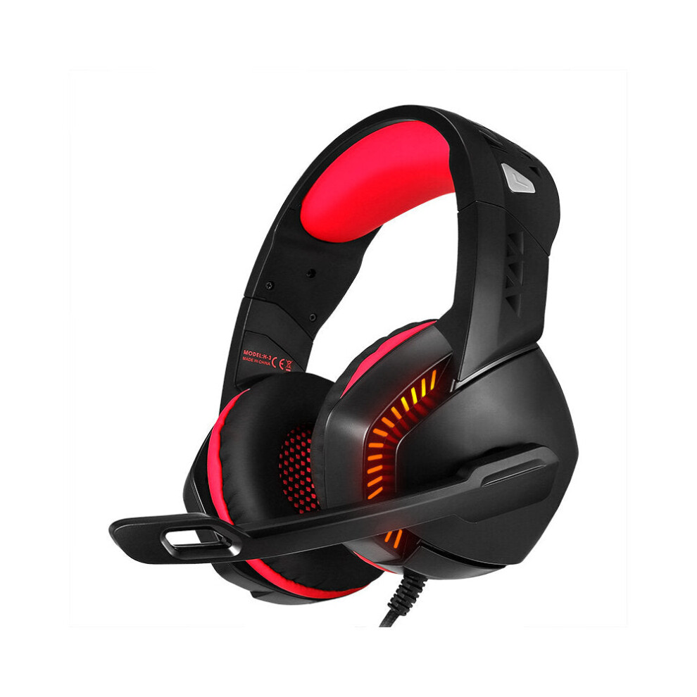 (Black/Red) Built-in Sound Card Gaming Headset 50mm Drive Unit With USB+3.5mm Audio Plug 120 Rotating Microphone 4D Bass-image-OPC-PFZRKWP-NEW