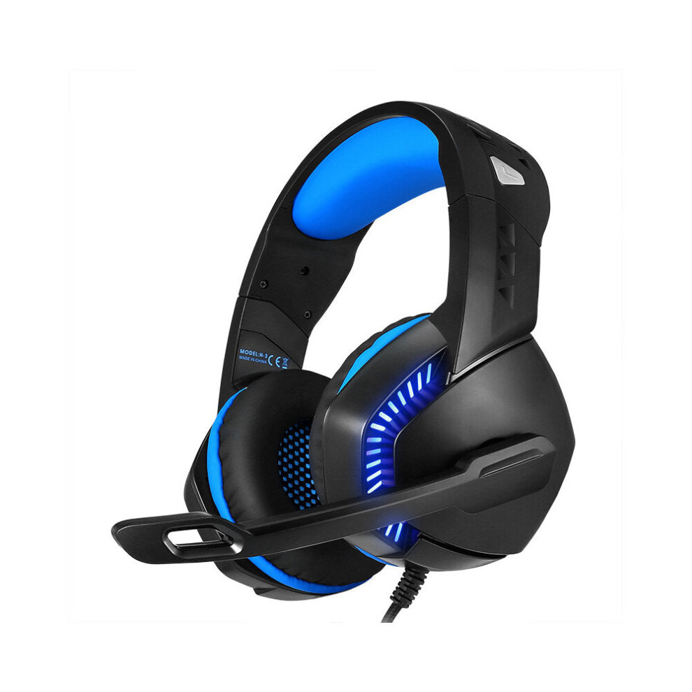 (Black blue) Built-in Sound Card Gaming Headset 50mm Drive Unit With USB+3.5mm Audio Plug 120 Rotating Microphone 4D Bass-image-OPC-PFZRKWN-NEW
