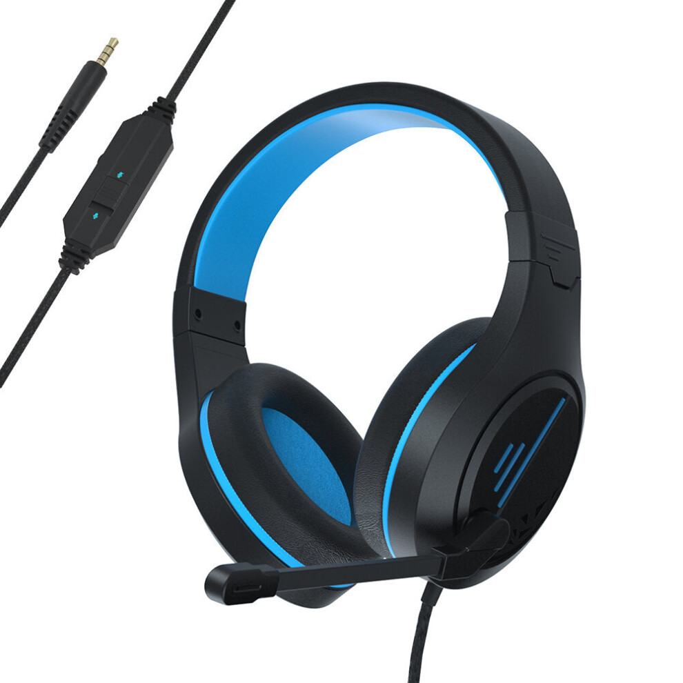 (Blue) Gaming Headset 3.5mm Audio Interface Omnidirectional Noise Isolating Flexible Microphone for PS4 Xbox S/X Laptop PC-image-OPC-PFZRKXJ-NEW