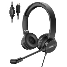 Headset Noise Reduction Headphone 360 Flexible Microphone Crystal Clear Chat Upgraded durability for PC Laptop