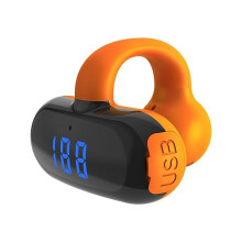 (Orange) Ear-Clip Bluetooth Single Ear Headphones Bone Conduction Earphone Wireless Earbuds HiFi Music Surround Stereo Bass Sports Gaming Headset with Mic