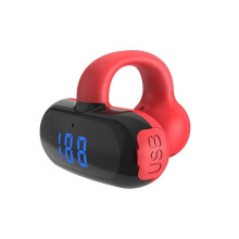 (Red) Ear-Clip Bluetooth Single Ear Headphones Bone Conduction Earphone Wireless Earbuds HiFi Music Surround Stereo Bass Sports Gaming Headset with Mic