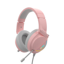 (Pink) Game Headphone USB Wired 7.1 Channel 360 Surounding Sound Bass Gaming Headset with Mic for Computer PC Gamer