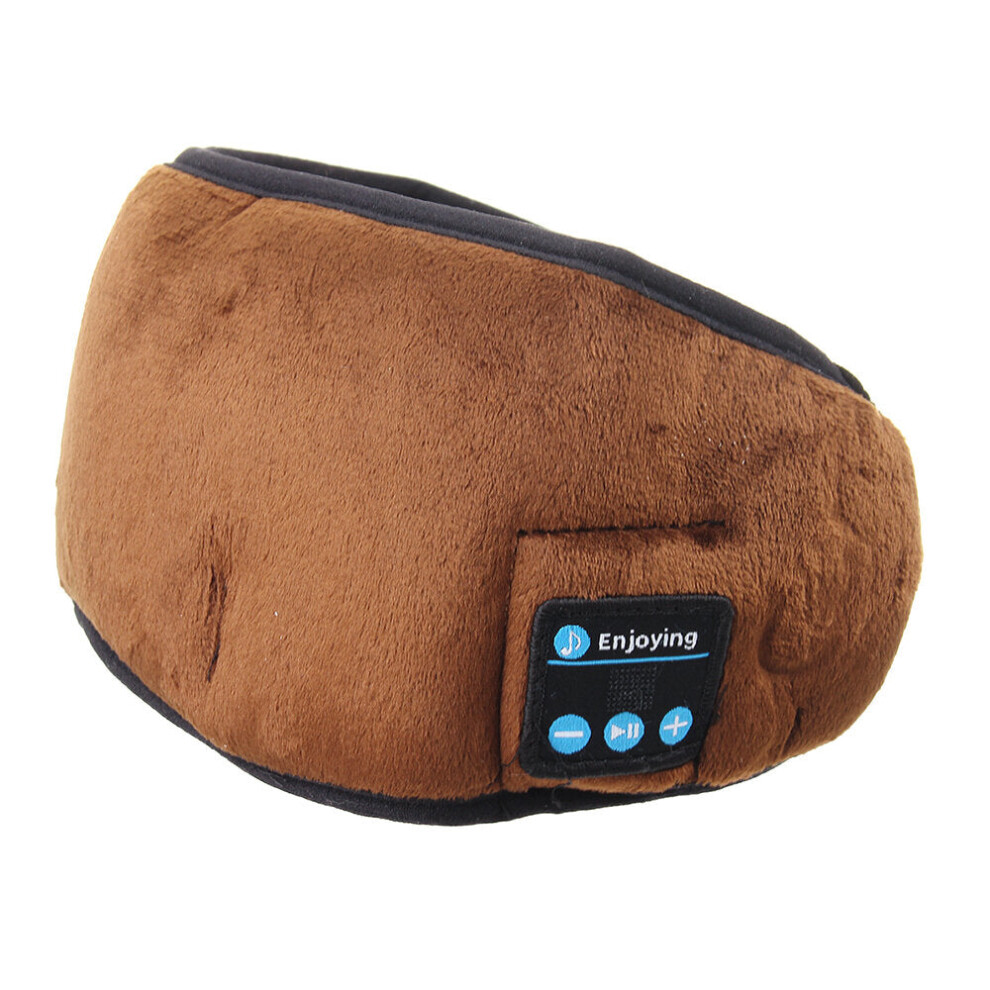 Greenzech Brown (Brown) Wireless Bluetooth 5.0 Stereo Eye Mask Headphones Earphone Music Sleep Headset