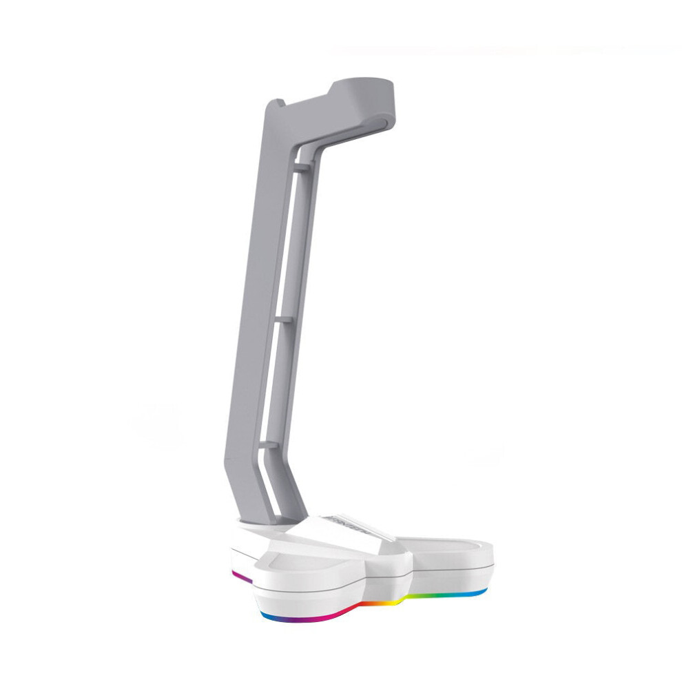 (White) RGB Light-emitting Headphone Stand Headset Hook Holder Display Rack Storage Tools Anti-slip Aggravating Base