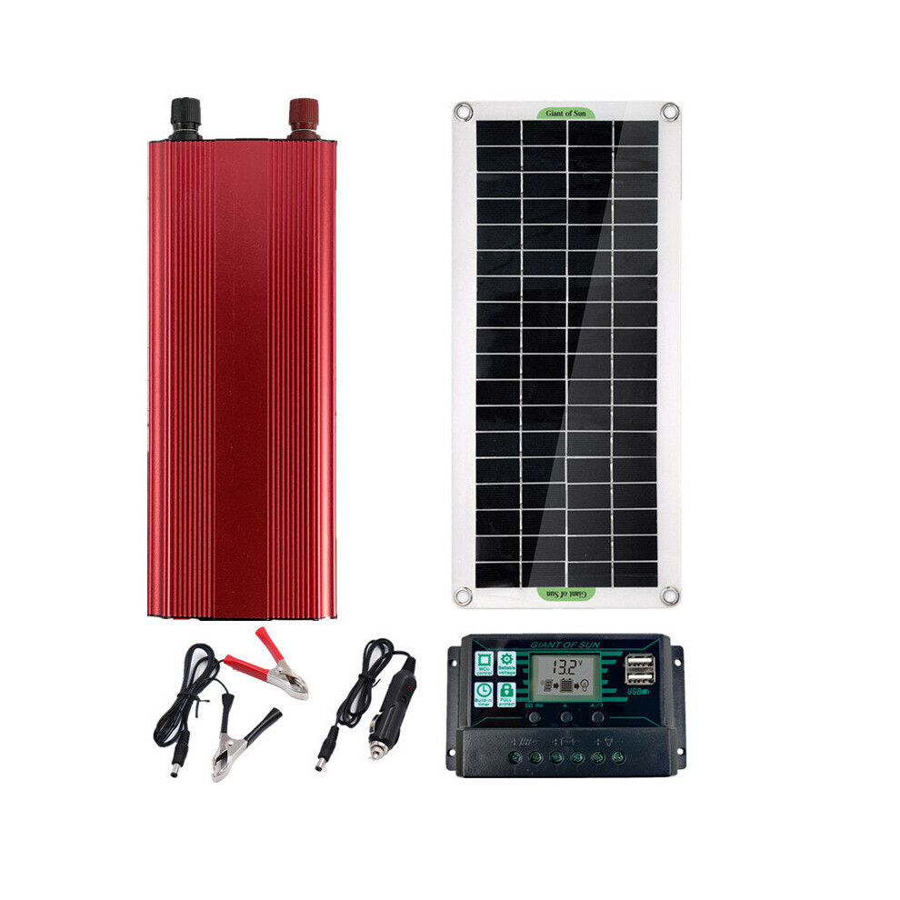 (10A) Solar Power System Inverter Kit 10A/30A/60A/100A Charge Controller 2000W Solar Inverter Set