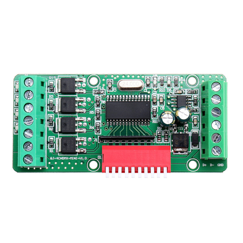 (4CH) Mini 3 or 4 Channel LED DMX512 Decoder Board with Pull Code Constant Control Light Strip for Stage or LED Advertising Signboards