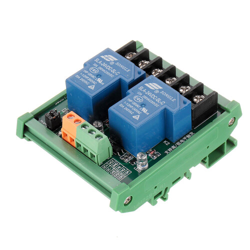 (12V) DC 5V 12V 24V 2 Channel 30A High And Low Level Trigger Relay Module PLC Automatic Control Module with Guide Rail for Smart Home