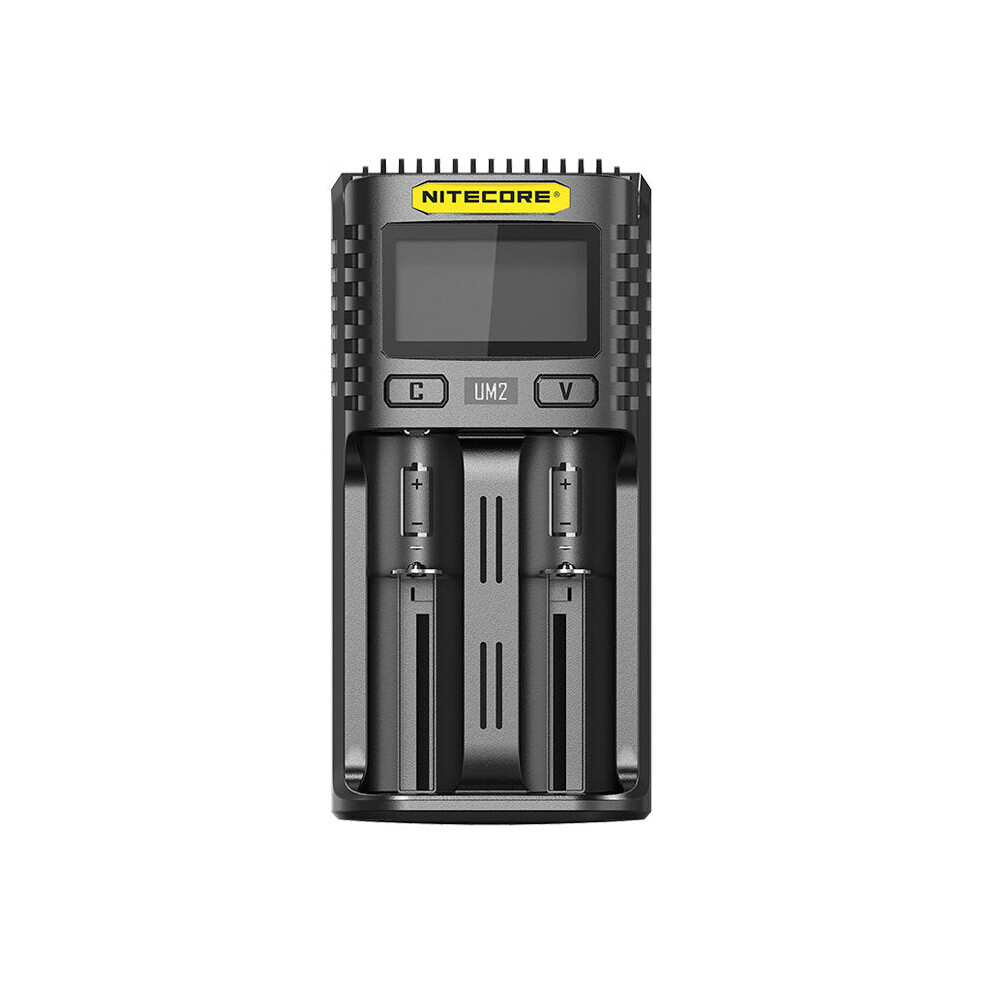 (NITECORE UM2) LCD Screen Display Lithium Battery Charger 4-Slots USB Charging Smart Rapid Battery Charger