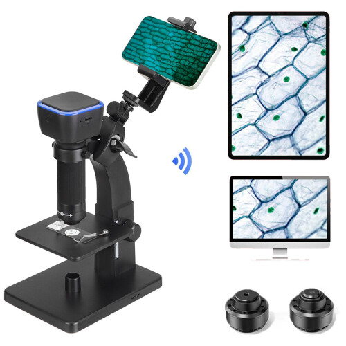 (Without Bracket) HD 2000X WIFI Digital Microscope Dual Lens USB Microbiological Observation Industrial Welding Video Magnifier 1