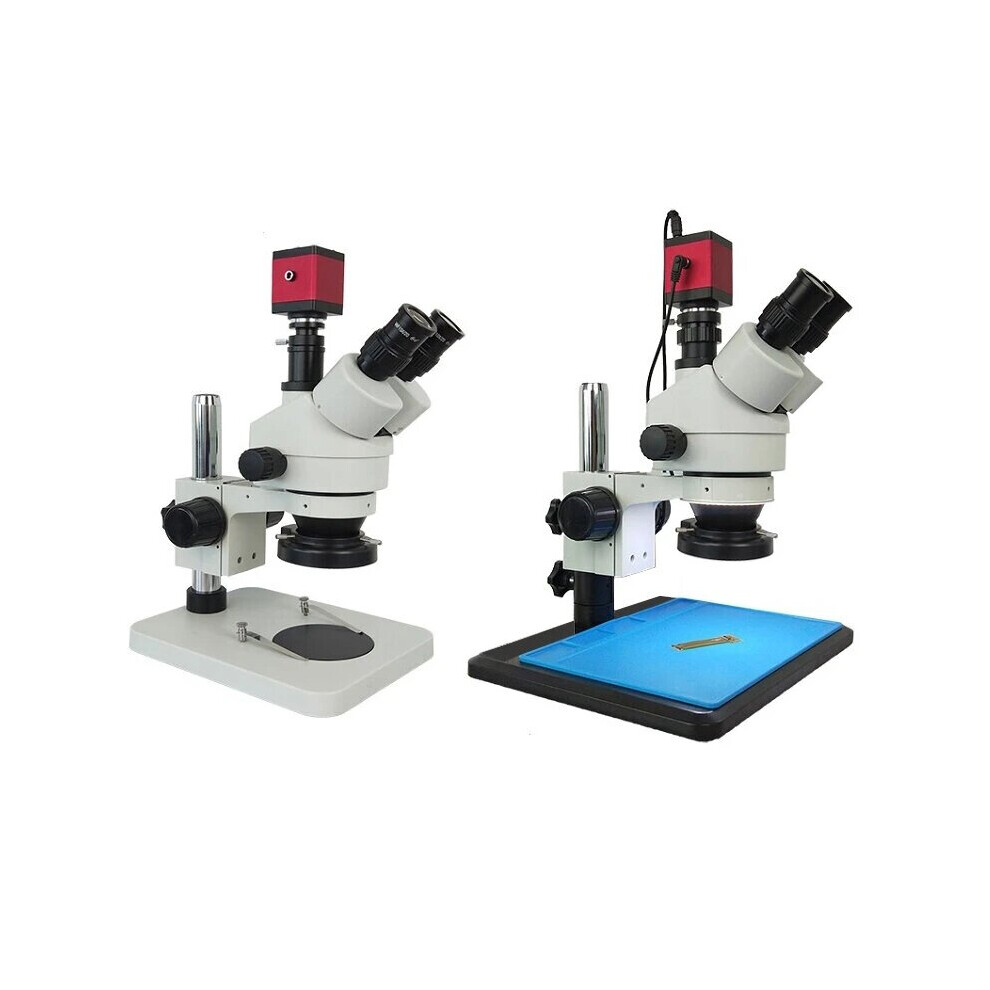 (Small Workbench) 13MP Trinocular Stereo Soldering Microscope Stand Lens Digital Camera for Repair Mobile Phone Tools Kits