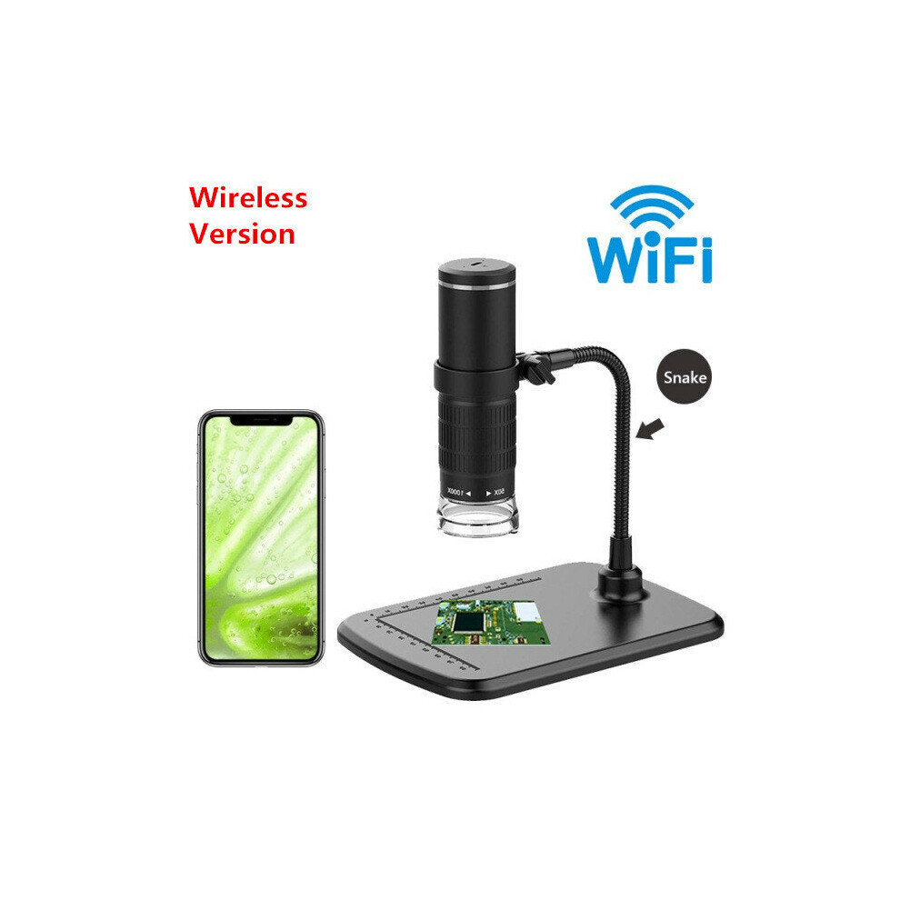 (Wifi Snake) 50X-1000X Wireless Digital Microscope Handheld USB HD Inspection Camera with Flexible Stand for Phone PC
