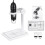 (Black) 1600X 8LED 2MP USB Digital Microscope Borescope Magnifier Camera +Stand Holder 12
