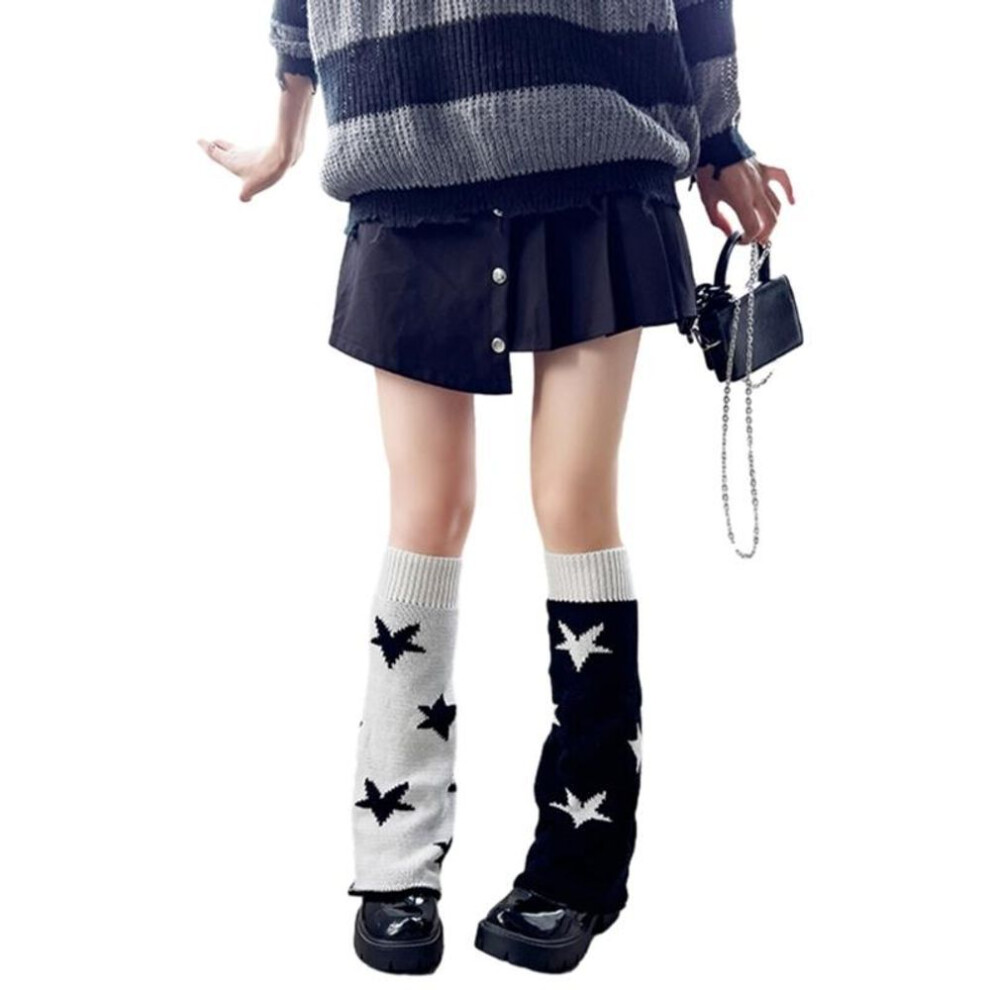 (2) Flared Leg Warmers for Women Girls Japanese Style Lolitas Foot Cover Socks Gothic Harajuku Leg Cover Middle Tube Socks