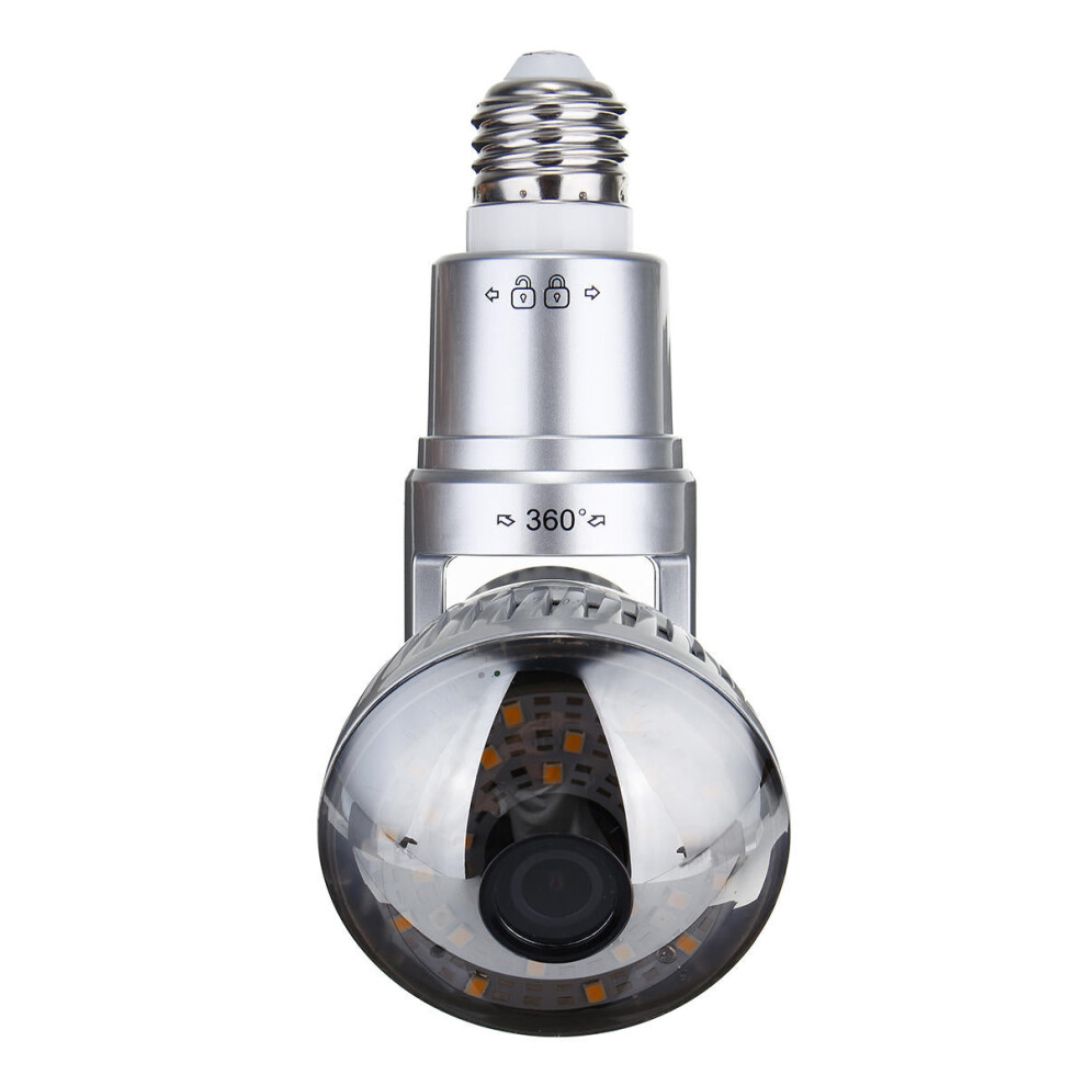 (Silver, Warm White) 3.6mm Wireless Mirror Bulb Security Camera DVR WIFI LED Light IP Camera Motion Detection