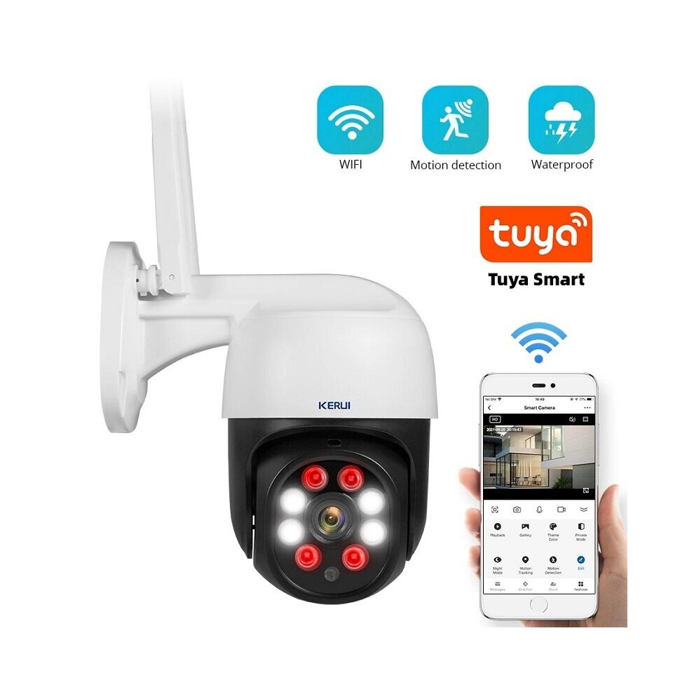 (3MP, EU Plug) 1080P 3MP 2MP Smart PTZ WiFi IP Wireless Camera 4X Zoom Dome Camera Outdoor Home Security CCTV Video Surveillance