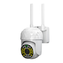 (White) HD 2MP WIFI IP Camera Waterproof Infrared Full Color Night Vision Security Camera with 28 Lights