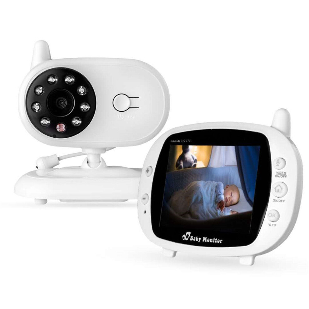 (Au Plug) 3.5 Inch Baby Monitor 2.4Ghz Video Lcd Digital Camera Night Vision Temperature Monitoring Monitors Greenzech