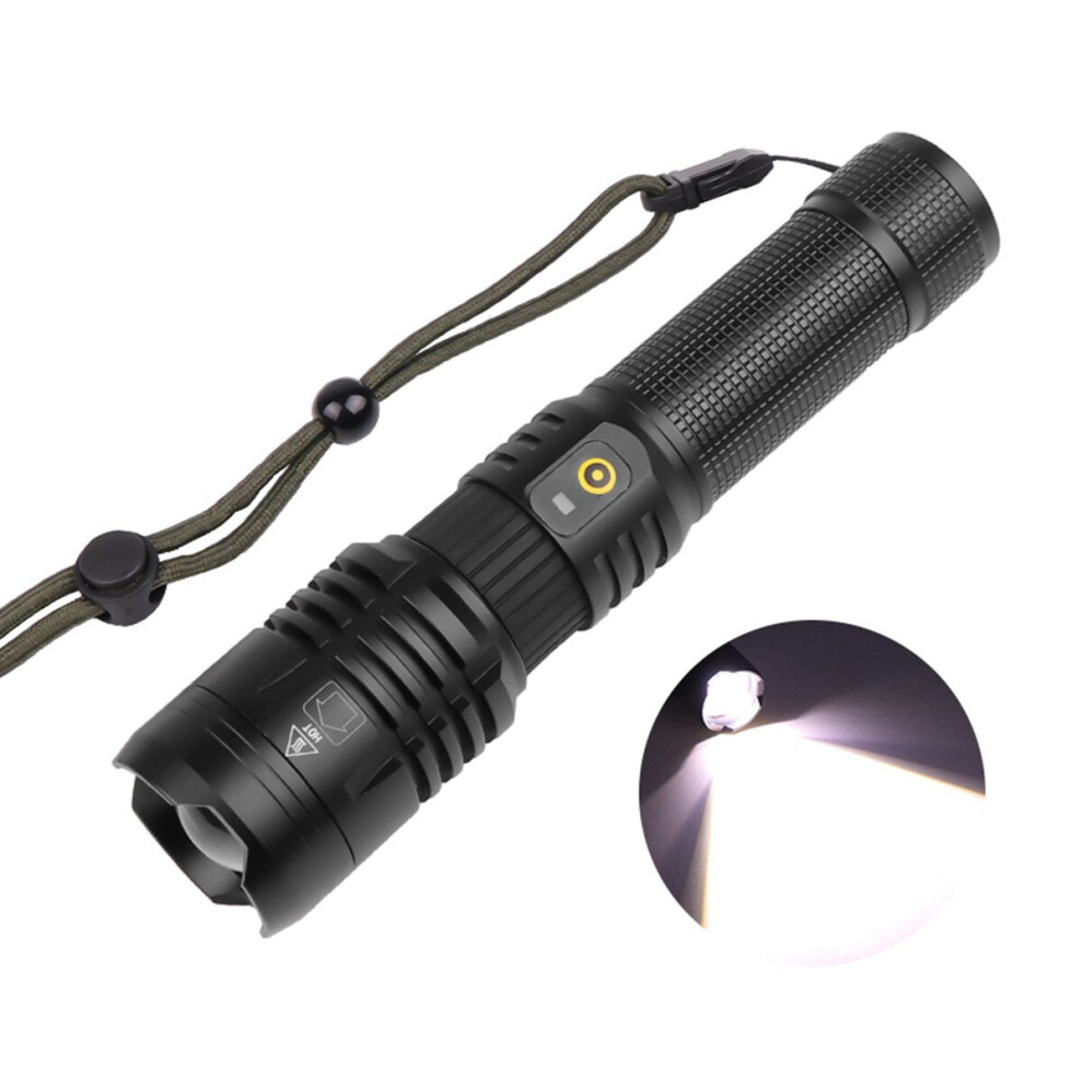 Bright 26650 18650 Powerful LED Flashlight USB Rechargeable & Charging Indicator Long Throw Strong Seachlight