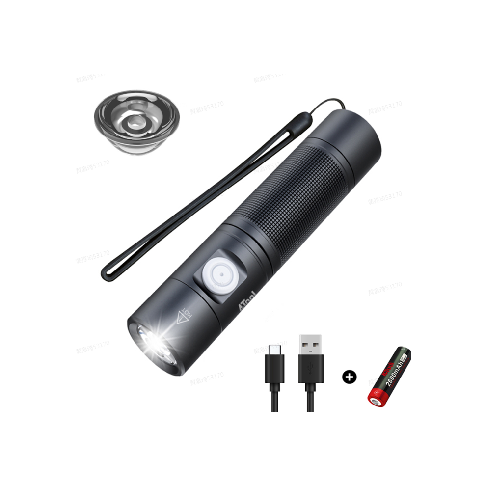 1400lm TIR Lens 200m Long Range Compact EDC Flashlight with Type-C USB Rechargeable 21700