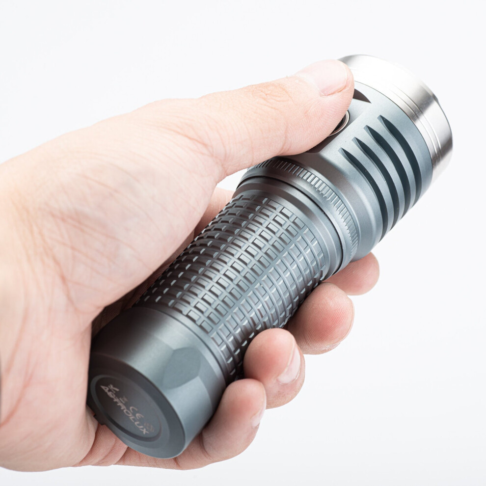 (Grey, XHP50.2 6500K) 3500lm SST40 616m Anduril UI TIR Ultra-Throw EDC Flashlight Type-C USB Rechargeable 26650 26350 21700 18650 Mini LED Torch