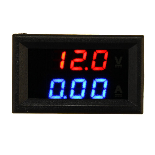 (1pc) Mini Digital Voltmeter Ammeter DC 100V 10A Voltmeter Current Meter Tester Blue+Red Dual LED Display 1