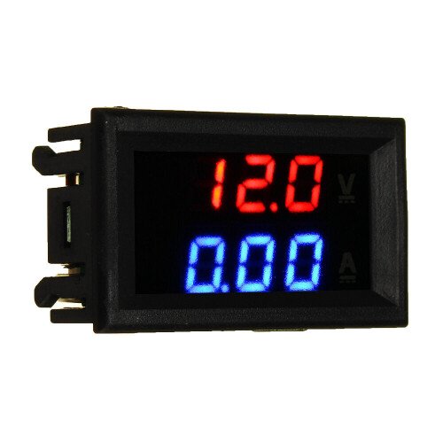 (1pc) Mini Digital Voltmeter Ammeter DC 100V 10A Voltmeter Current Meter Tester Blue+Red Dual LED Display 2