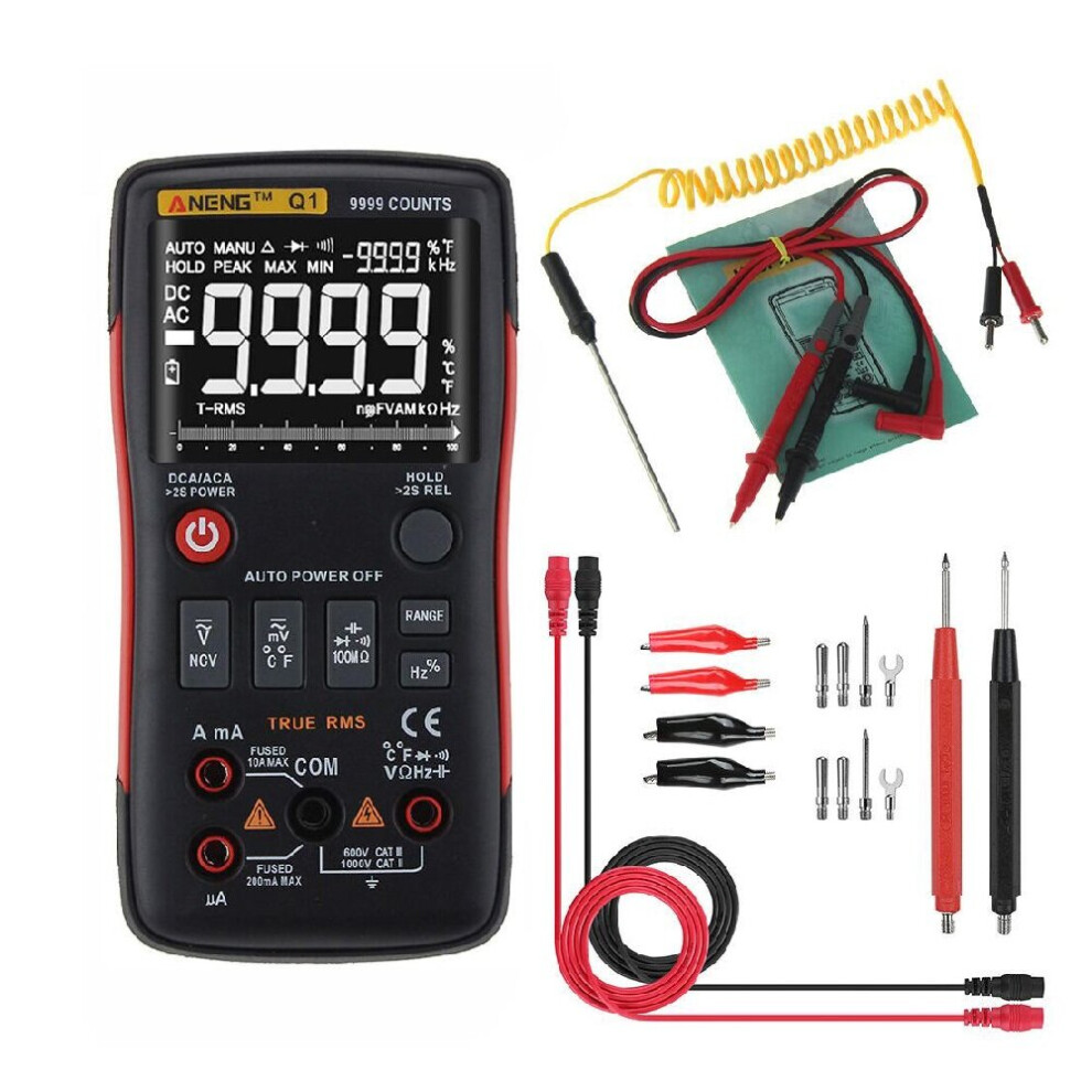 9999 Counts True RMS Digital Multimeter AC DC Voltage Current Resistance Capacitance Temperature Tester