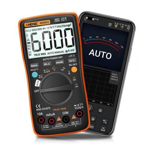 (Black) Digital Bluetooth True RMS Multimeter 6000 Counts Professional Auto Multimetro AC/DC Current Voltage Tester 1