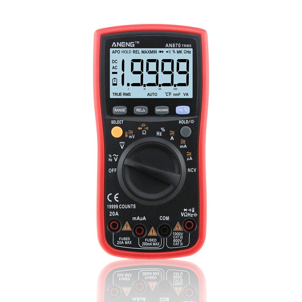 Auto Range Digital Precision Multimeter 19999 Counts True-RMS NCV Ohmmeter Tester