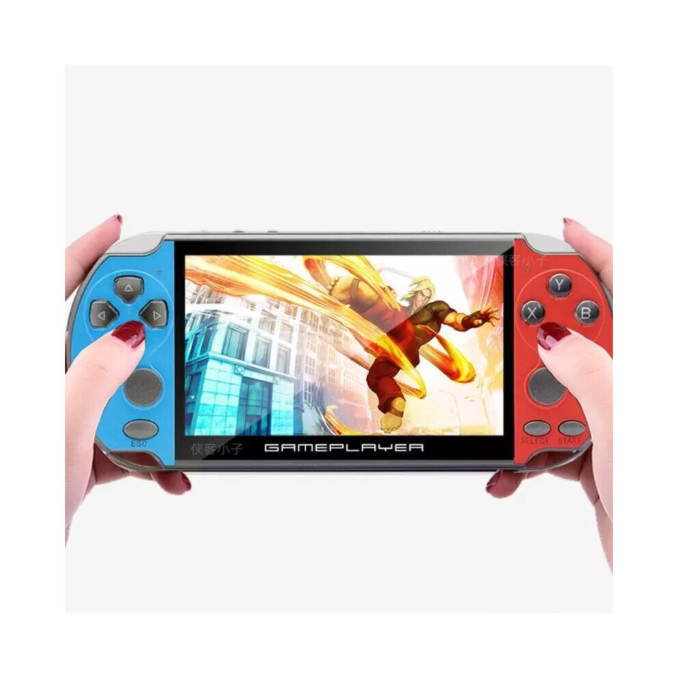 (Blue+Red) 10000 Games Handheld Game Console Support PS1 NES SFC CPS NEOGEO Games 5.1 Inch Screen 128 Bit with Video E-book MP4 MP5 Player-image-OPC-PFZRPHV-NEW