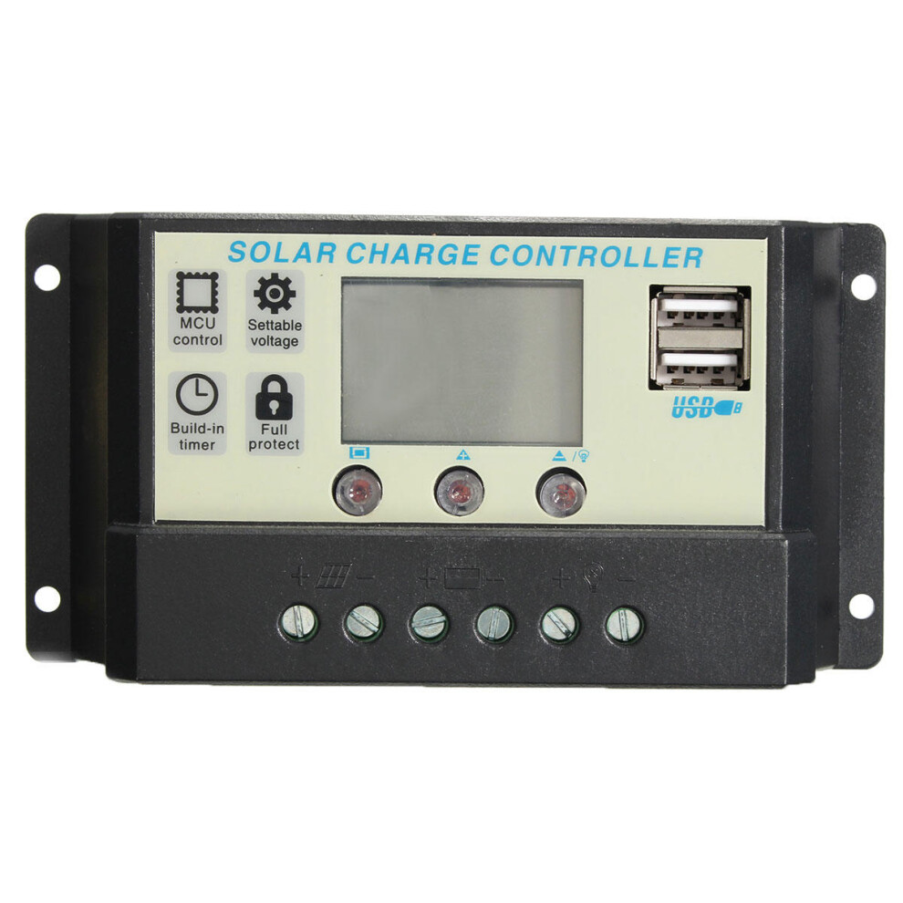 (20A) 10/20A 12/24V Auto Solar Panel Battery Regulator Charge Controller PWM Battery Charging