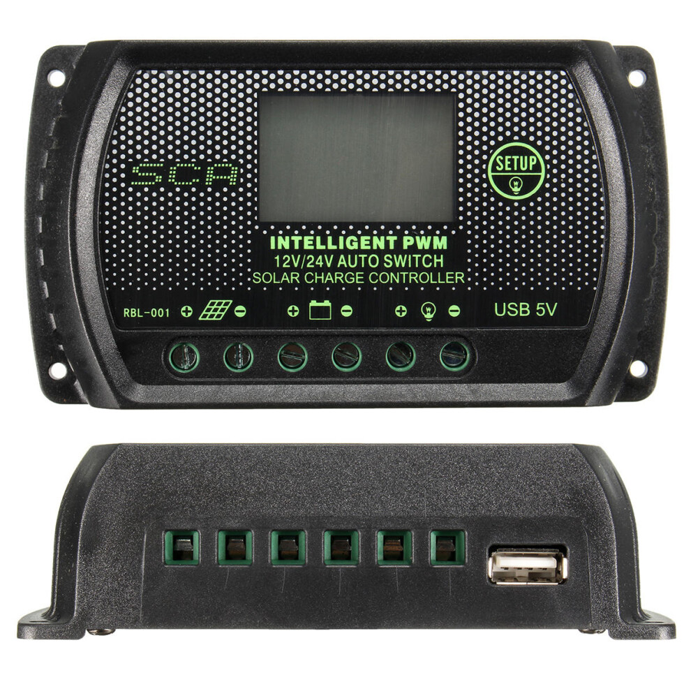 (10A) 10A 20A 30A Pwm Lcd Usb Solar Panel Battery Regulator Charge Controller 12V 24V 4250937716802