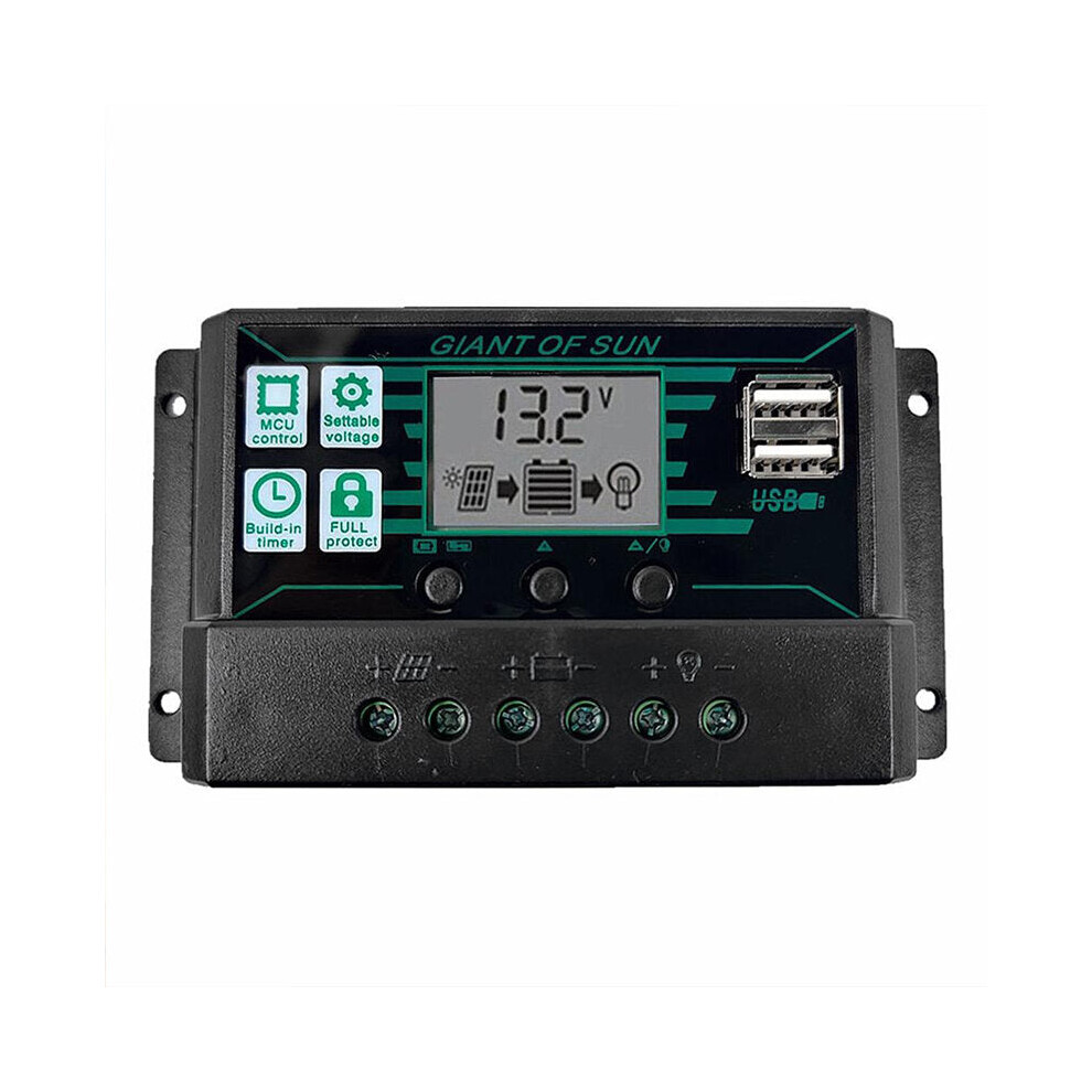 (40A) 12V/24V 10A-100A LCD Solar Controller Dual USB DC Port Current Solar Charge Cotroller