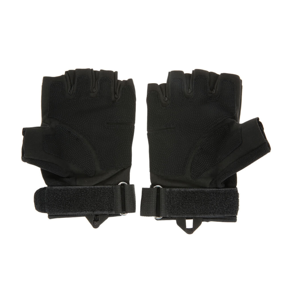 (Black, L) Hard Knuckle Tactical Gloves Half Finger Sport Shooting Hunting Riding Motorcycle-image-OPC-PFZRPWR-NEW