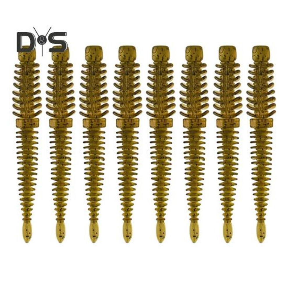 (as the picture, E) 8pcs 8cm/2g Soft Worm Lure Topwater Reverse Thread Elastic Worm Bionic Artificial Leech Bait Saltwater Freshwater Bass Fishing Accessories