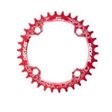 (Red, 32T) Round Narrow Wide Chainring For MTB Mountain Road Bike 32T 34T Single Disc Bicycle Components Crankset Tooth Plate Parts 104 BCD