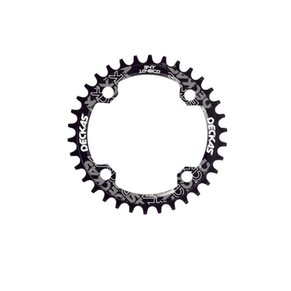 (Black, 32T) Round Narrow Wide Chainring For MTB Mountain Road Bike 32T 34T Single Disc Bicycle Components Crankset Tooth Plate Parts 104 BCD