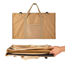 (Khaki) Picnic Table Storage Bag Picnic Organizer Picnic Cookware Storage Bag Carrying Accessories for Outdoor BBQ Party Camping Kitchen