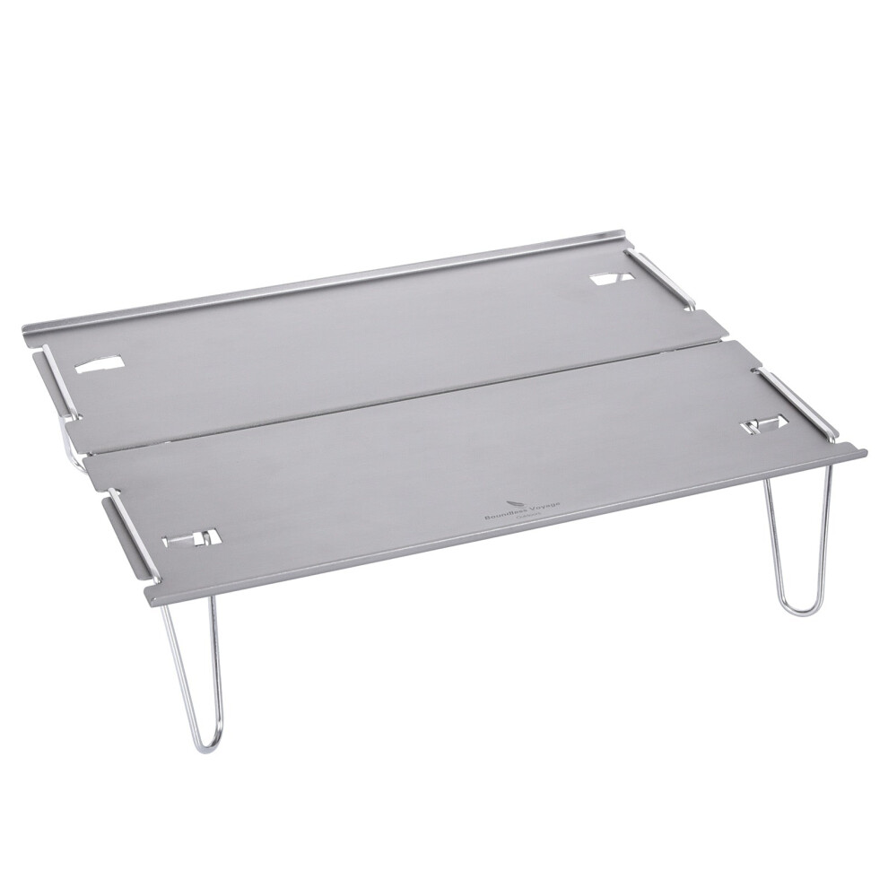 (Grey) Camping Table Lightweight Hard-Topped Folding Table Aluminium Alloy Mini Table with Carry Bag