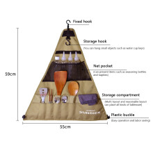 (Large Triangle) Waterproof Tableware Storage Bag 900D Oxford Fabric Outdoor Camping BBQ Tableware Storage Bag