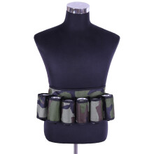 (camouflage) Belt Tough Insulated Holder for 6 Cold Beers Adjustable Waist Strap with Buckle Hidden Zipper Pocket Cool Party Game Night