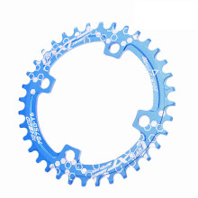 (Blue, 32T) 32/34/36/38T Mountain Bike Discs Bike Components Round Narrow Wide Chainring Bicycle Chainwheel
