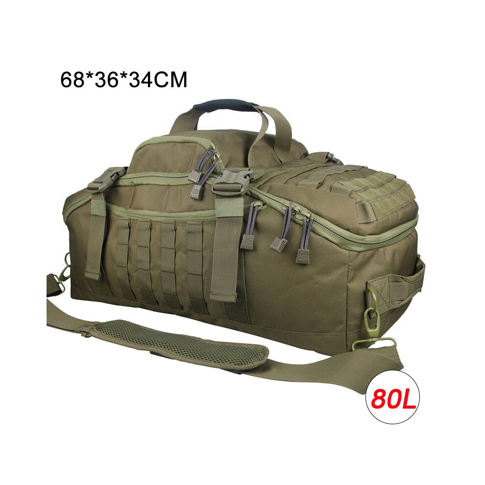 (80L OD Green) Men Army Sport Gym Bag Military Tactical Waterproof Backpack Molle Camping Backpacks Sports Travel Bags