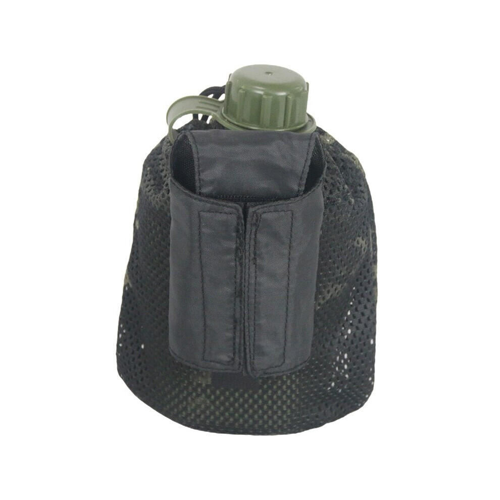 (Black Multicam) Tactical Molle Water Bottle Bag Pouch For Military Outdoor Travel Camping Hiking Fishing