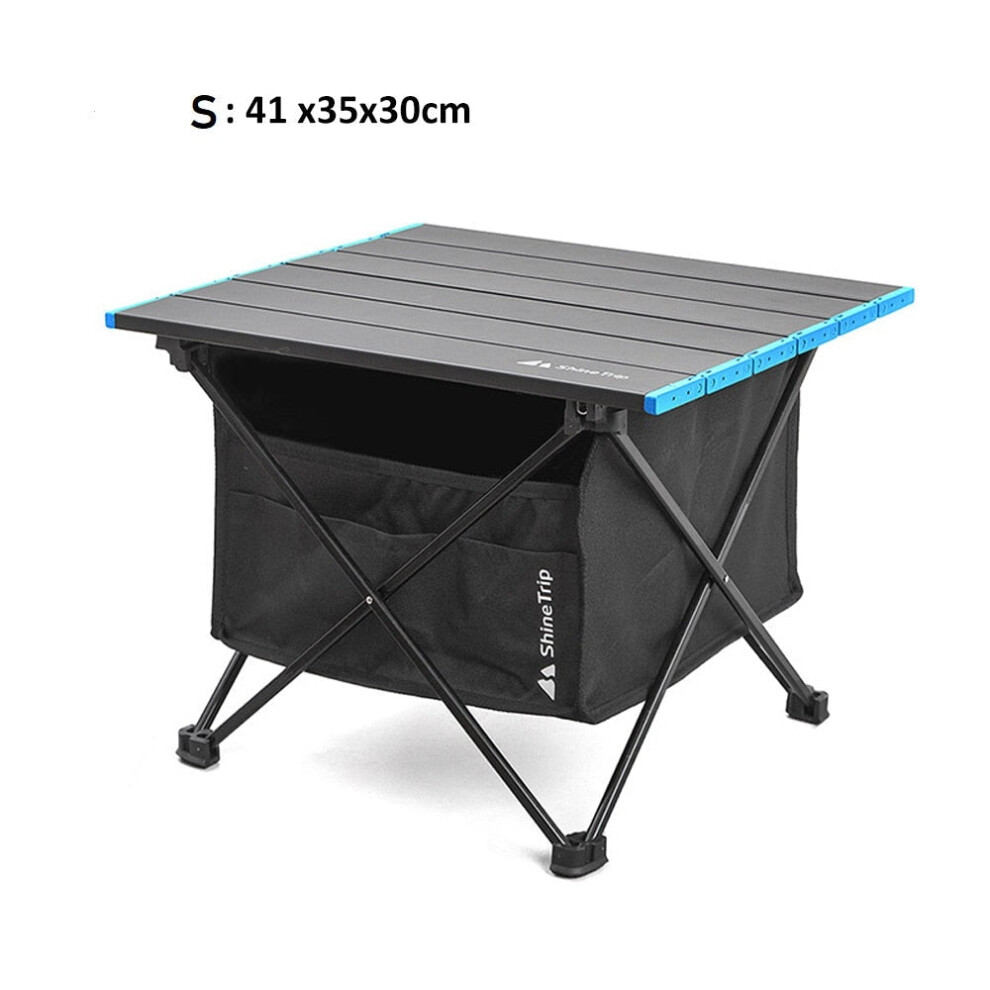 (Blue, S) Portable Outdoor Camping Folding Table Detachable Fishing Picnic Ultra-light Mini Desk with Storage Bag For Camp Hiking